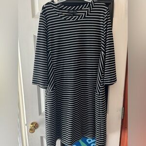 Lane Bryant Black and White Shift Dress with Pockets